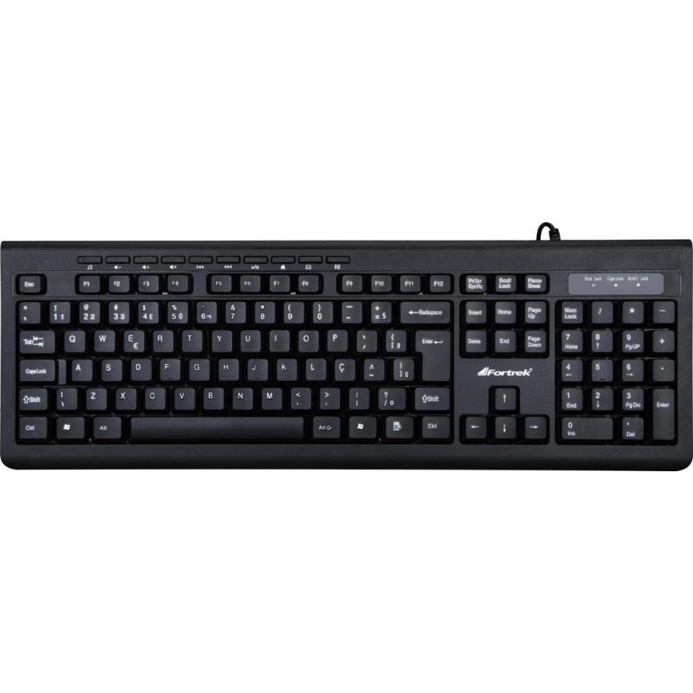 TECLADO FORTREK MKL 101 PRETO MULTIMIDIA USB C CABO DE 1 50 METROS