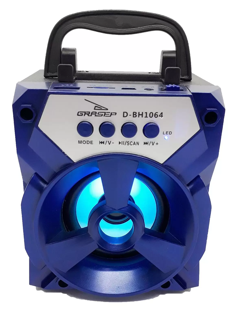 Mini Caixa De Som Bluetooth Grasep D Bh W Rms Fm Sd Usb P Azul