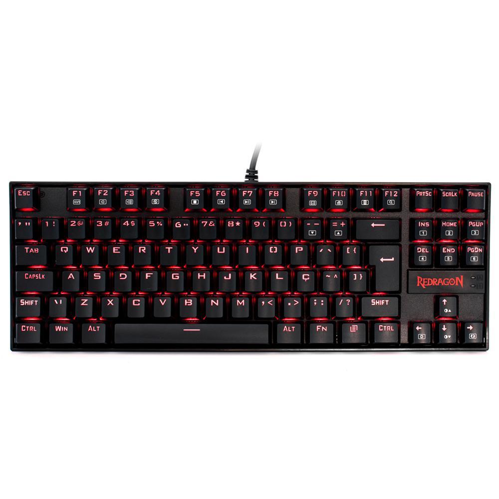 Teclado Redragon Gamer Kumara Branco Mecanico Switch Red Usb K552w 2 Millenium Informática 8532